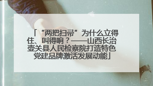 “两把扫帚”为什么立得住、叫得响？——山西长治壶关县人民检察院打造特色党建品牌激活发展动能