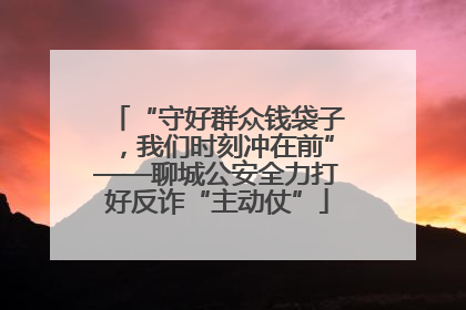 “守好群众钱袋子，我们时刻冲在前”——聊城公安全力打好反诈“主动仗”