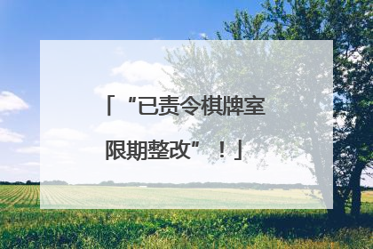 “已责令棋牌室限期整改”！
