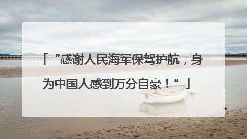 “感谢人民海军保驾护航，身为中国人感到万分自豪！”