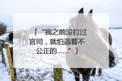 “我之前没打过官司，就怕遇着不公正的……”