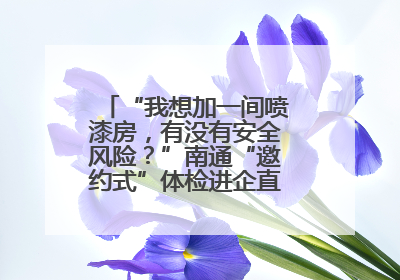 “我想加一间喷漆房，有没有安全风险？”南通“邀约式”体检进企直面实际问题