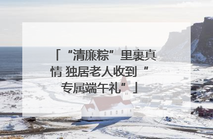“清廉粽”里裹真情 独居老人收到“专属端午礼”