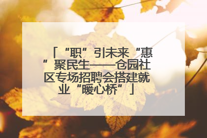 “职”引未来“惠”聚民生——仓园社区专场招聘会搭建就业“暖心桥”