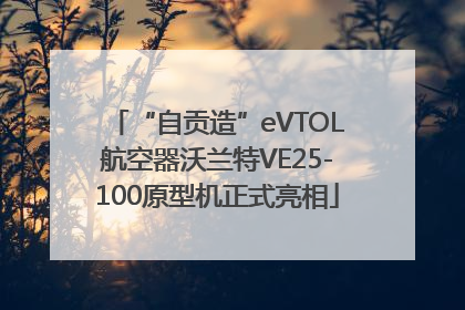 “自贡造”eVTOL航空器沃兰特VE25-100原型机正式亮相