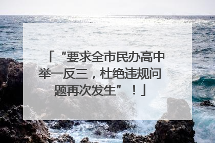 “要求全市民办高中举一反三，杜绝违规问题再次发生”！