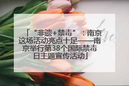 “非遗+禁毒”：南京这场活动亮点十足——南京举行第38个国际禁毒日主题宣传活动