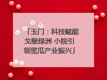 玉门：科技赋能戈壁绿洲 小院引领蜜瓜产业振兴