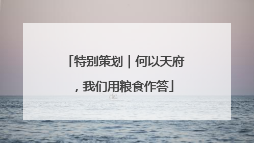 特别策划｜何以天府，我们用粮食作答