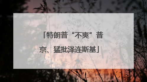 特朗普“不爽”普京、猛批泽连斯基