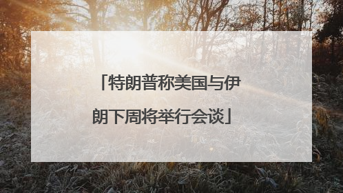 特朗普称美国与伊朗下周将举行会谈