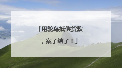 用鸵鸟抵偿货款，案子结了！