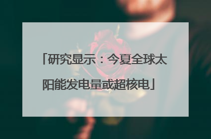 研究显示：今夏全球太阳能发电量或超核电