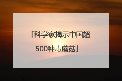 科学家揭示中国超500种毒蘑菇