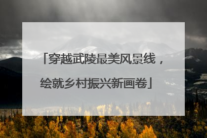 穿越武陵最美风景线，绘就乡村振兴新画卷