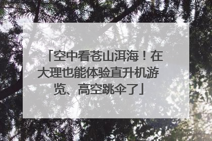 空中看苍山洱海！在大理也能体验直升机游览、高空跳伞了