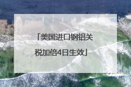 美国进口钢铝关税加倍4日生效