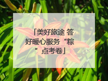 美好旅途 答好暖心服务“粽”点考卷
