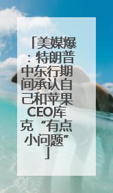 美媒爆：特朗普中东行期间承认自己和苹果CEO库克“有点小问题”