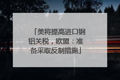 美将提高进口钢铝关税，欧盟：准备采取反制措施