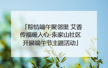 粽情端午聚邻里 艾香传福暖人心-朱家山社区开展端午节主题活动