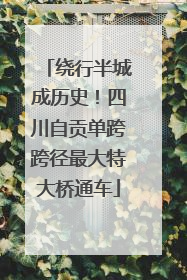 绕行半城成历史！四川自贡单跨跨径最大特大桥通车