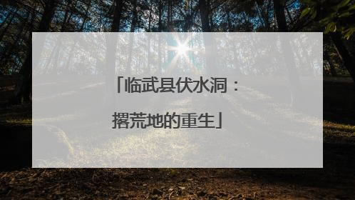 临武县伏水洞：撂荒地的重生