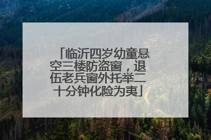 临沂四岁幼童悬空三楼防盗窗，退伍老兵窗外托举二十分钟化险为夷