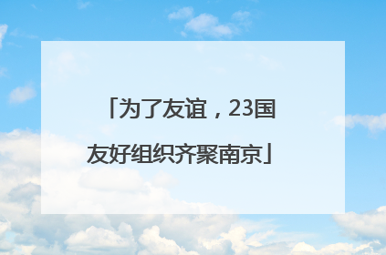 为了友谊，23国友好组织齐聚南京