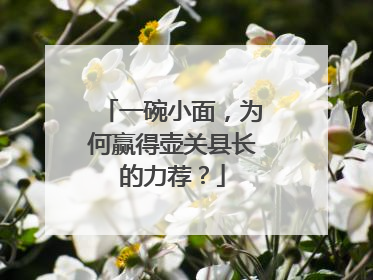 一碗小面，为何赢得壶关县长的力荐？