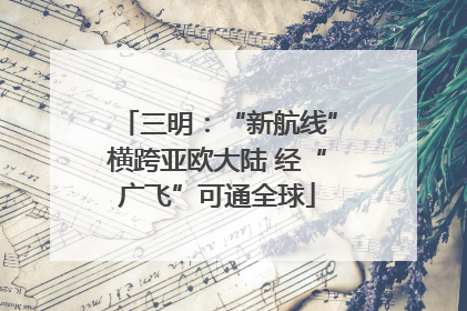 三明：“新航线”横跨亚欧大陆 经“广飞”可通全球