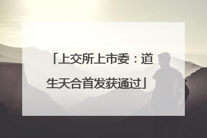 上交所上市委：道生天合首发获通过