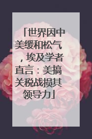 世界因中美缓和松气，埃及学者直言：美搞关税战损其领导力
