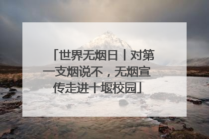 世界无烟日丨对第一支烟说不，无烟宣传走进十堰校园