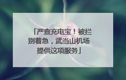 严查充电宝！被拦别着急，武当山机场提供这项服务