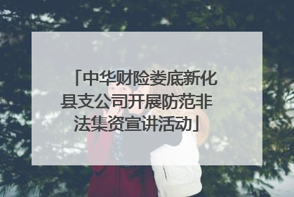 中华财险娄底新化县支公司开展防范非法集资宣讲活动