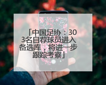 中国足协：303名自荐球员进入备选库，将进一步跟踪考察