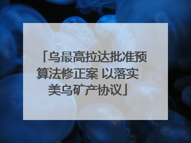 乌最高拉达批准预算法修正案 以落实美乌矿产协议