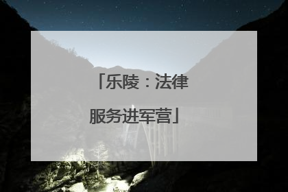 乐陵：法律服务进军营