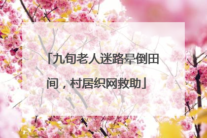 九旬老人迷路晕倒田间，村居织网救助