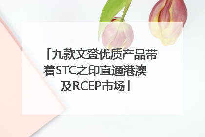 九款文登优质产品带着STC之印直通港澳及RCEP市场