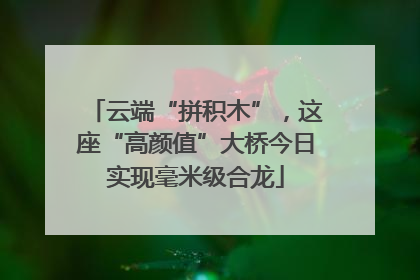 云端“拼积木”，这座“高颜值”大桥今日实现毫米级合龙