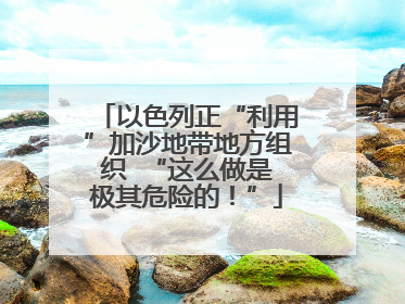 以色列正“利用”加沙地带地方组织  “这么做是极其危险的！”