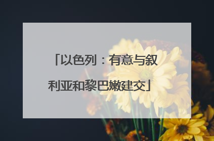 以色列：有意与叙利亚和黎巴嫩建交