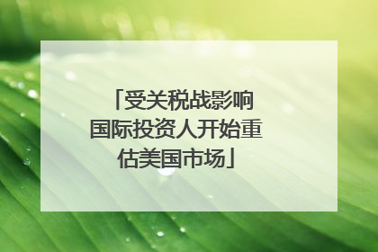 受关税战影响 国际投资人开始重估美国市场