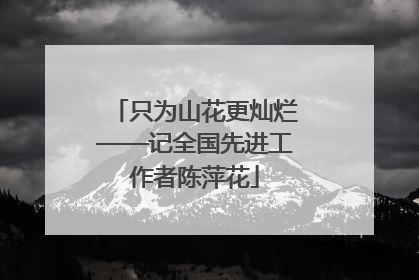只为山花更灿烂——记全国先进工作者陈萍花