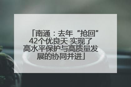 南通：去年“抢回”42个优良天 实现了高水平保护与高质量发展的协同并进