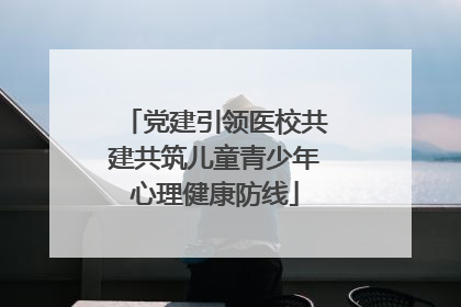 党建引领医校共建共筑儿童青少年心理健康防线