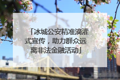 冰城公安精准滴灌式宣传，助力群众远离非法金融活动