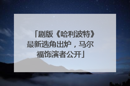 剧版《哈利波特》最新选角出炉，马尔福饰演者公开